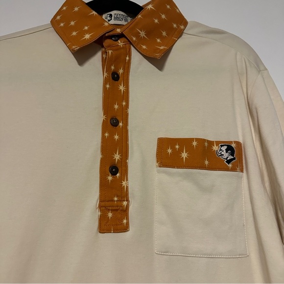 Nation Golf Co Men's Crean Orange Polo Shirt Size Medium - Picture 3 of 5